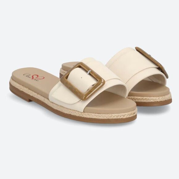 Mia MHA2861 Ozilia SES Bursue size 8 cream slides NWT - Picture 1 of 5